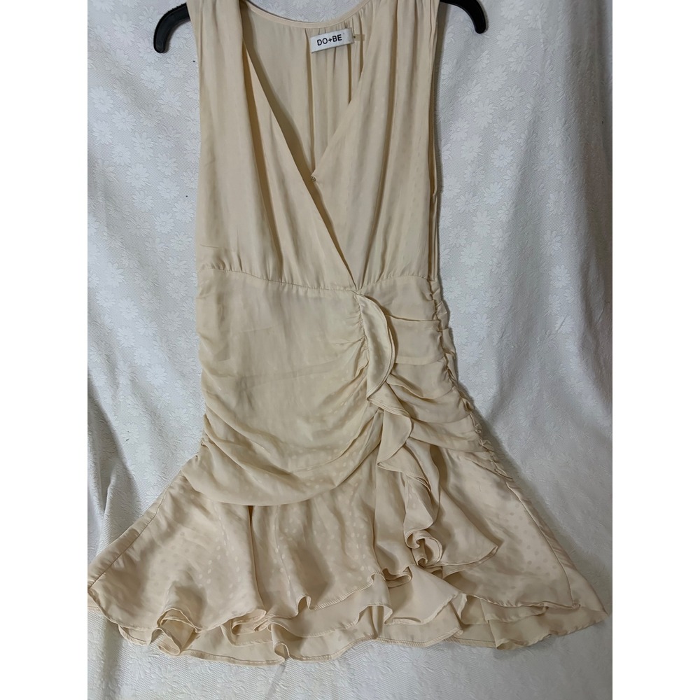 DO+BE Coquette Balletcore Fairycore Whimsigoth creamPolka Dot Ruffle Mini  M